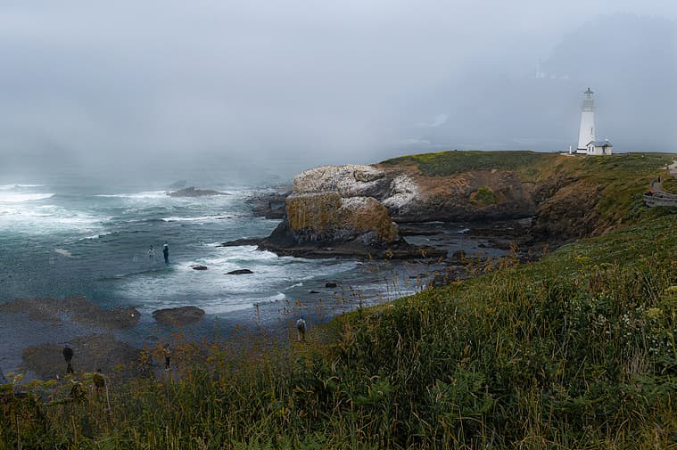 Fine art  photograph from the Passages series by Karen Palmer, featuring layered views of the Oregon Coastline with multiple perspectives and overlapping moments