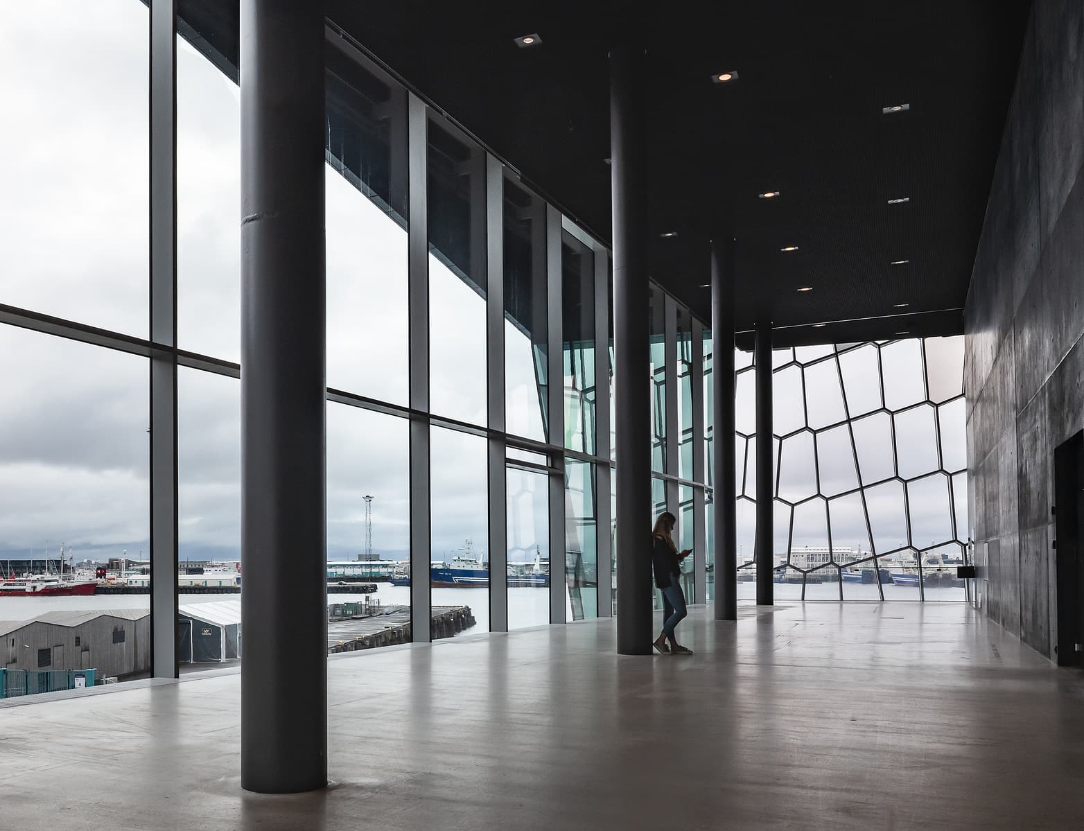 examination of building materials - Harpa - Reykjavik Concert Hall and Conference Center -   photographed by Karen Palmer, an architectural and interiors photographer based in St. Louis, Missouri