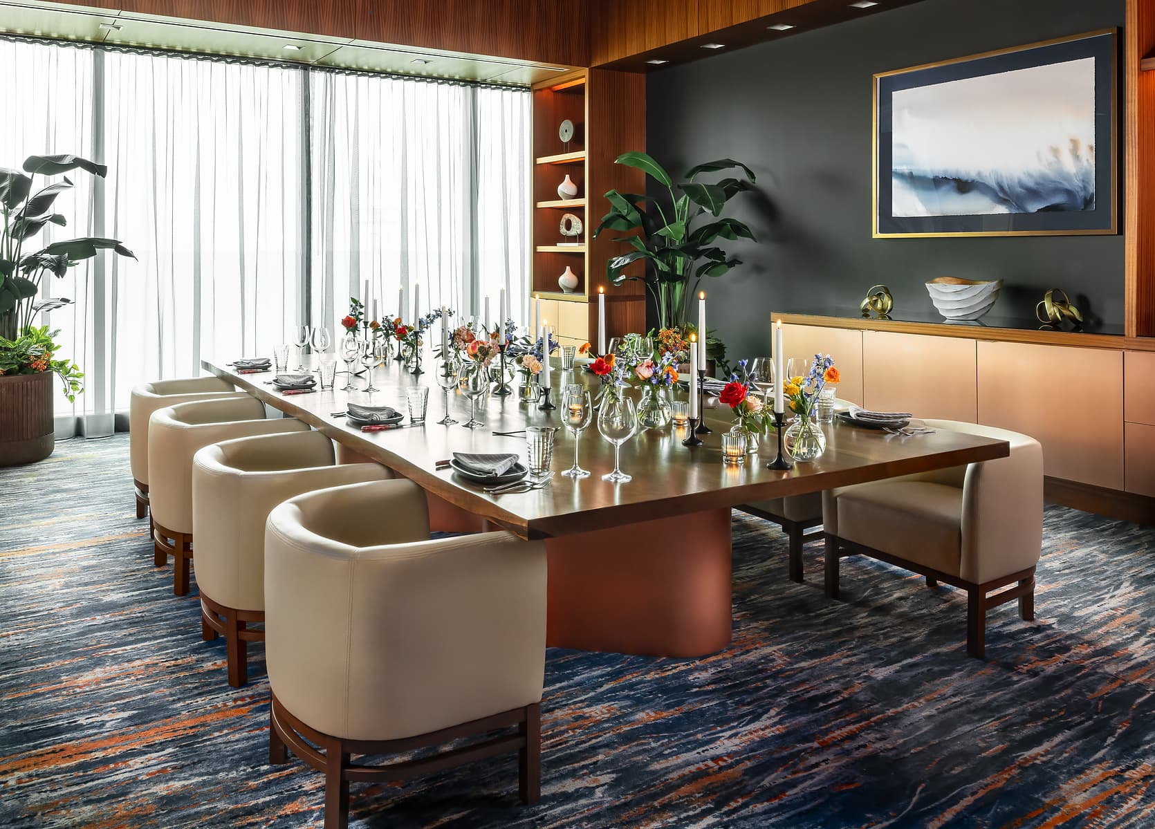 Hospitality photography by Karen Palmer at the Gordon Ramsay private dining room.