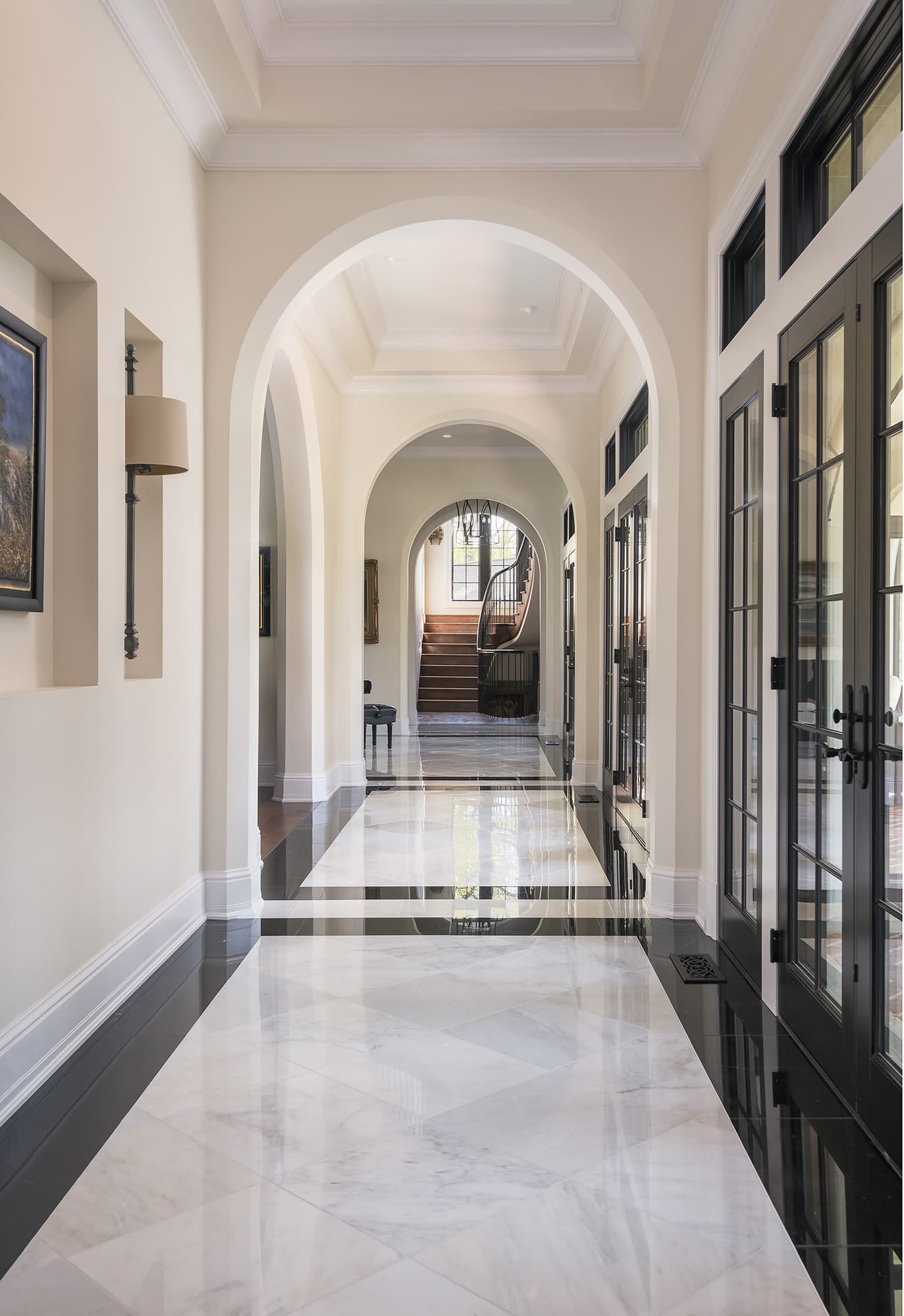 Hallway of arches built by Higginbotham Brothers, Karen Palmer, St. Louis architectural photography,St. Louis architectural photography
