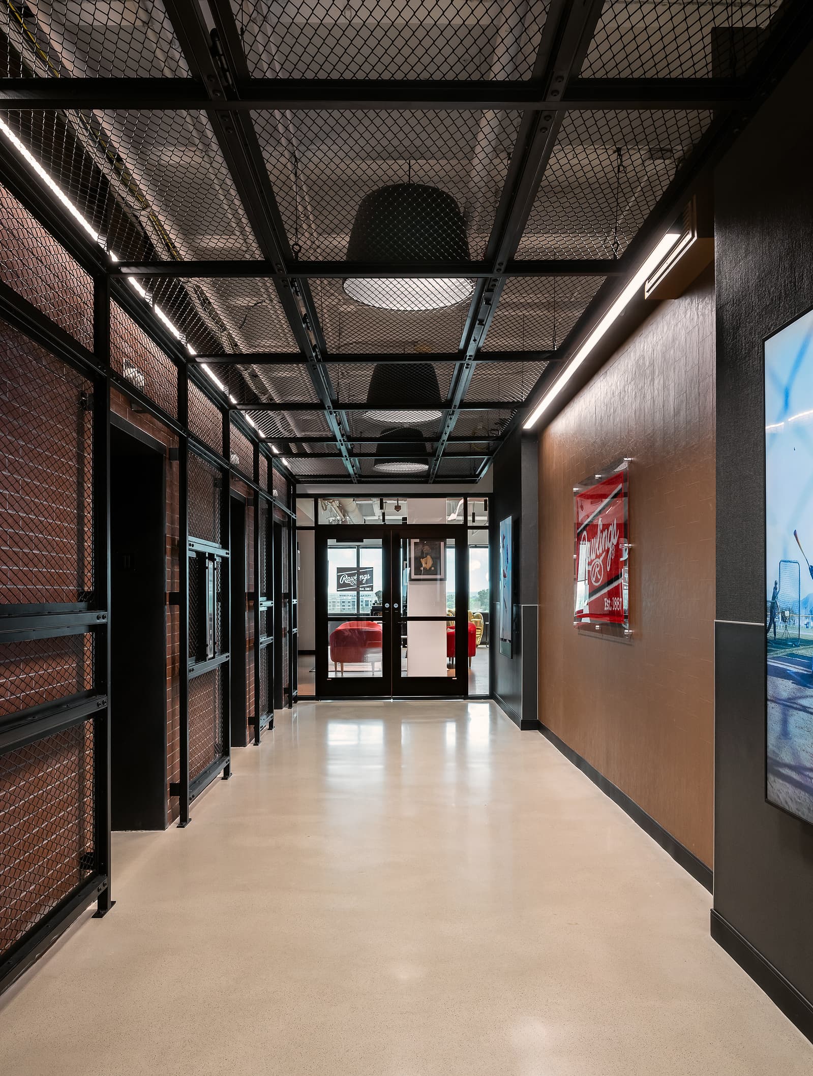 Natural feeling entrance way to the Rawling Corporate Headquarters.  Karen Palmer based is St. Louis was chosen to photograph this space by Oculus Inc.